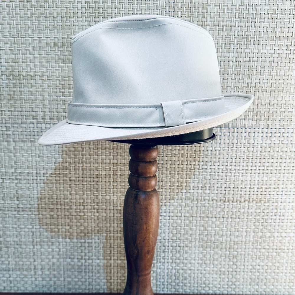 🌟HP🌟VTG 1960s Stetson Khaki Fabric Water Repellent Fedora USA 7 1/4 - Picture 2 of 14
